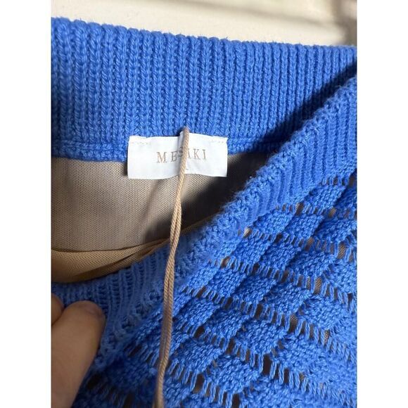 Meshki Lorenza Knit A-Line Mini Skirt in Periwinkle Sz. L - Picture 4 of 9